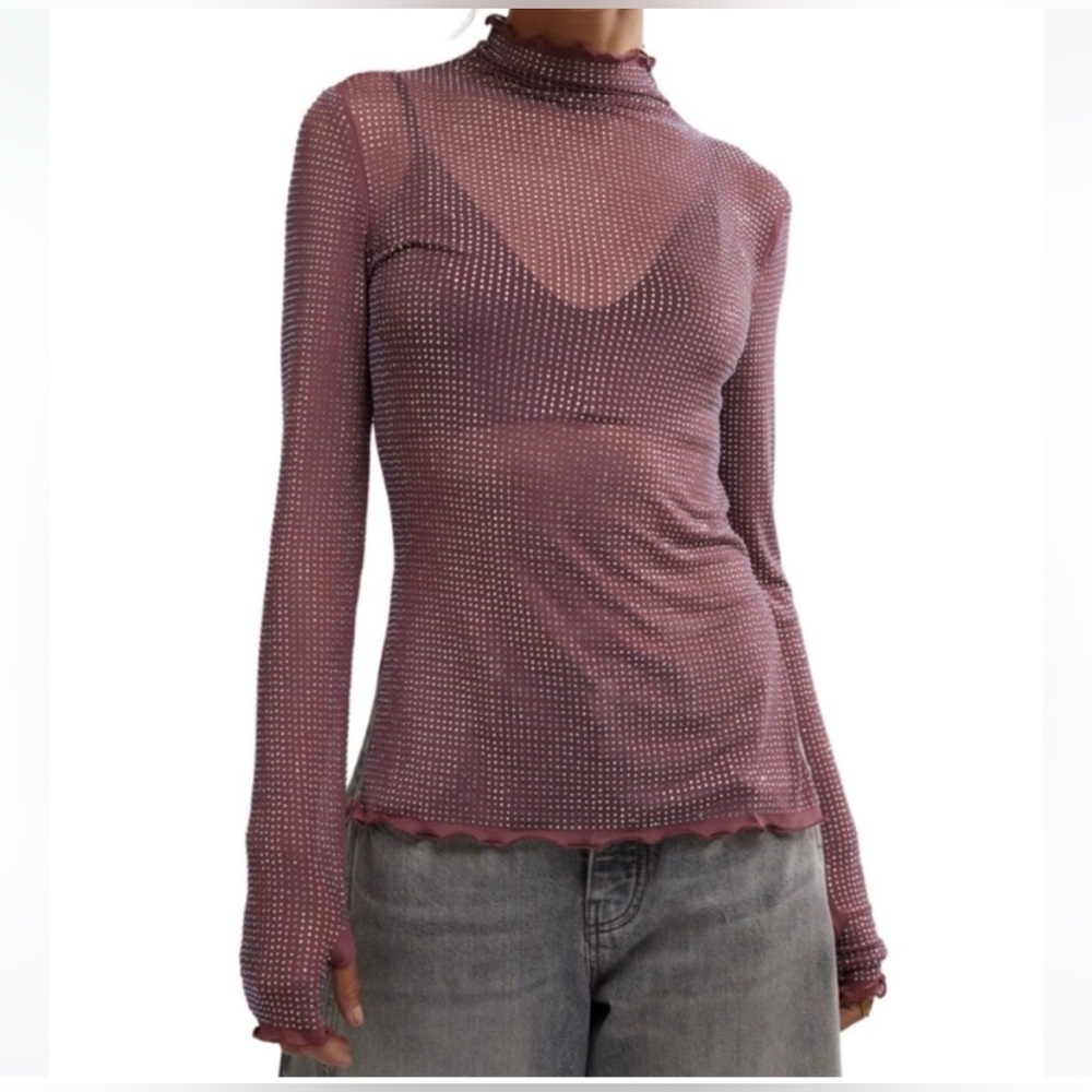 Free People/ Intimately Long Sleeve Color Wistful Mauve Size XL - Picture 2 of 9
